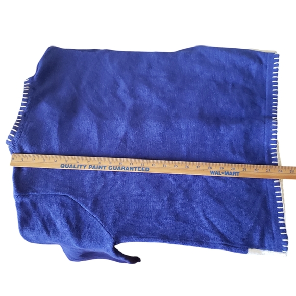 OHI Christmas Blue Sweater Beaded Snowman Snowflakes Detachable Fur Collar Sz XL - Picture 16 of 17